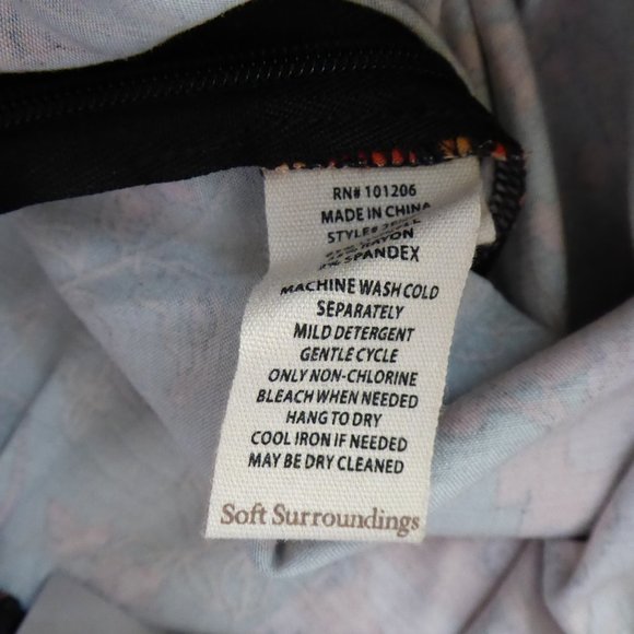 Soft Surroundings Wide Leg Full Length Curio Pants Black Multi USA Size Small - Picture 5 of 16